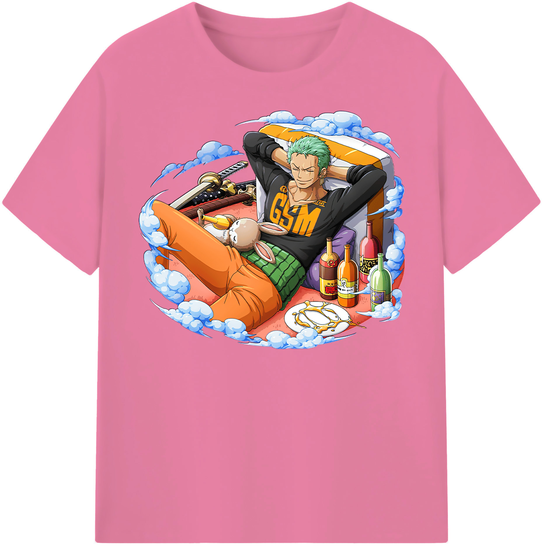 ワンピース ロロノア・ゾロ ONE PIECE Roronoa Zoro 綿100％半袖Tシャツ（フロントプリント）